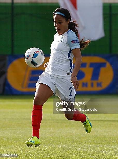 Alex Scott of England in action during the UEFA Women's European Championship Qualifier match between Bosnia and Herzegovina and England at FF BIH...