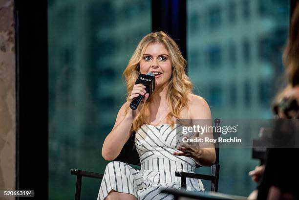 Actor Rose McIver discusses her show "iZombie" with AOL Build at AOL Studios In New York on April 12, 2016 in New York City.