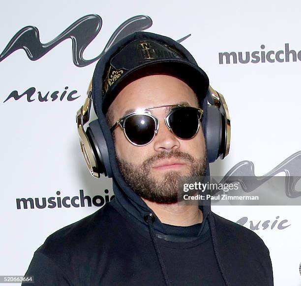 Miguel Ignacio Mendoza of Chino Y Nacho visit Music Choice at Music Choice Studios on April 12, 2016 in New York City.