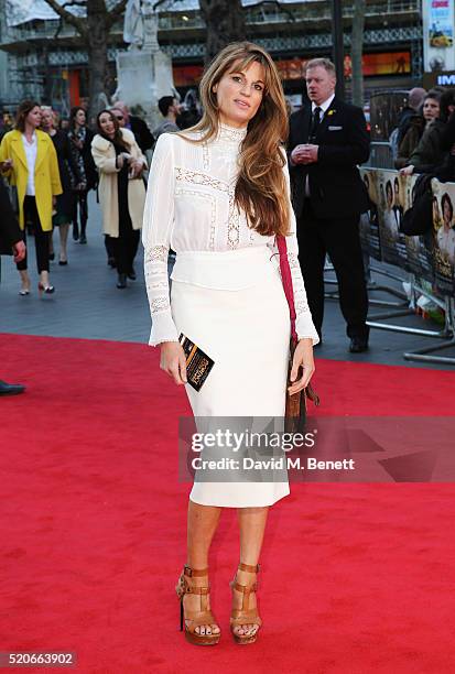 Jemima Khan arrives for the UK film premiere Of "Florence Foster Jenkins" at Odeon Leicester Square on April 12, 2016 in London, England.