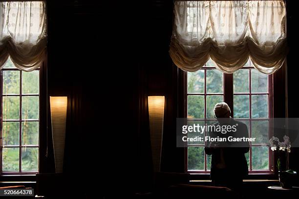 German Foreign Minister Frank-Walter Steinmeier waits for the meeting of OSCE Troika on April 12, 2016 in Berlin, Germany.
