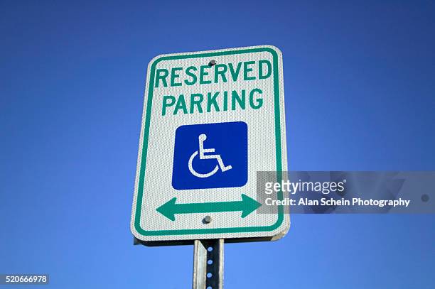 handicapped parking sign - handicap parking space stock pictures, royalty-free photos & images