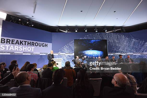 Yuri Milner, Breakthrough Prize and DST Global Founder; Stephen Hawking, CH, CBE, FRS, Dennis Stanton Avery and Sally Tsui Wong-Avery Director of...