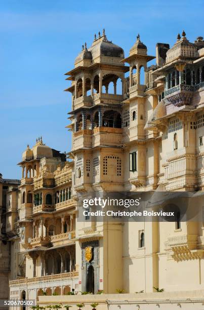 india, rajasthan, udaipur, city palace - udaipur museum stock pictures, royalty-free photos & images