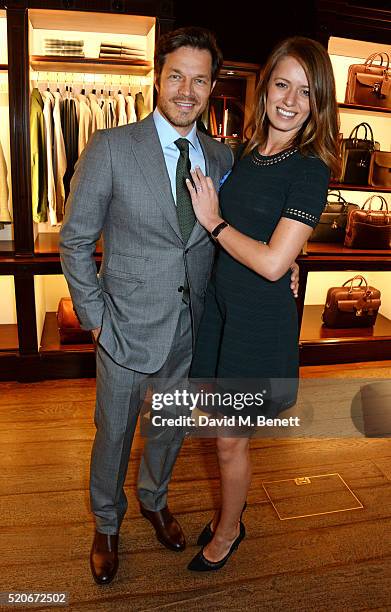 Paul Sculfor and Federica Amati attend PORT Magazine's 5th anniversary dinner with dunhill London at at Alfred Dunhill Bourdon House on April 12,...