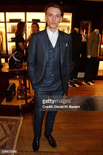 Jamie Campbell Bower attends PORT Magazine's 5th anniversary dinner with dunhill London at at Alfred Dunhill Bourdon House on April 12, 2016 in...