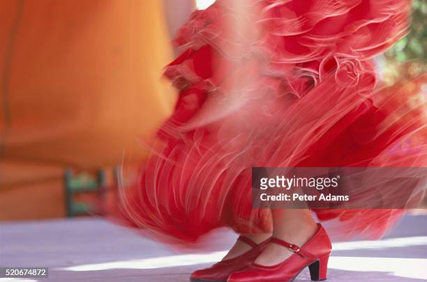 feet of flamenco dancer - flamencos stock-fotos und bilder