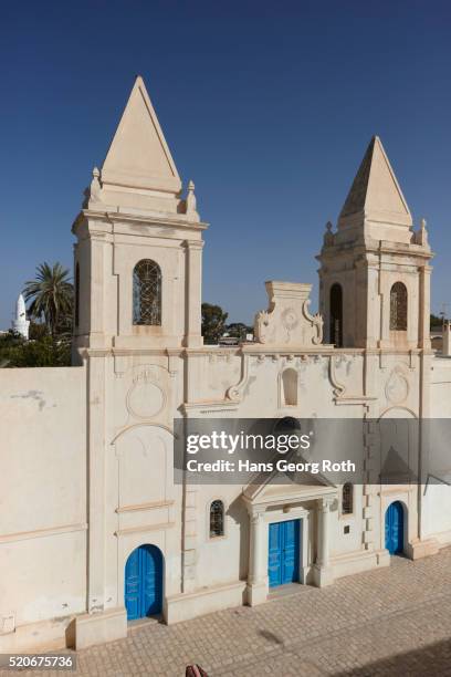 maltesian church in houmt-souk - djerba stock pictures, royalty-free photos & images