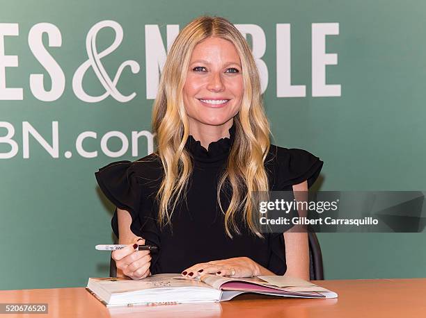 Actress Gwyneth Paltrow Signs Copies Of Her New Book 'It's All Easy' at Barnes & Noble, 5th Avenue on April 12, 2016 in New York City.