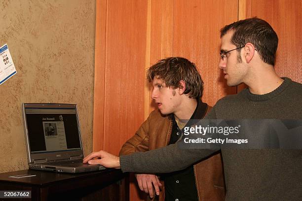 Actor Jamie Bell visits the ActorGear.com display at the Gibson Gift Lounge during the 2005 Sundance Film Festival on January 24, 2005 in Park City,...