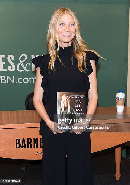 Actress Gwyneth Paltrow Signs Copies Of Her New Book 'It's All Easy' at Barnes & Noble, 5th Avenue on April 12, 2016 in New York City.