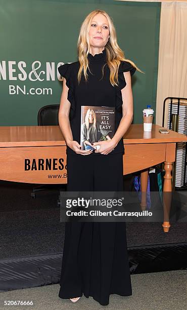 Actress Gwyneth Paltrow Signs Copies Of Her New Book 'It's All Easy' at Barnes & Noble, 5th Avenue on April 12, 2016 in New York City.