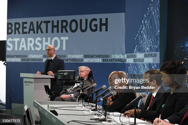 Yuri Milner, Breakthrough Prize and DST Global Founder; Stephen Hawking, CH, CBE, FRS, Dennis Stanton Avery and Sally Tsui Wong-Avery Director of...