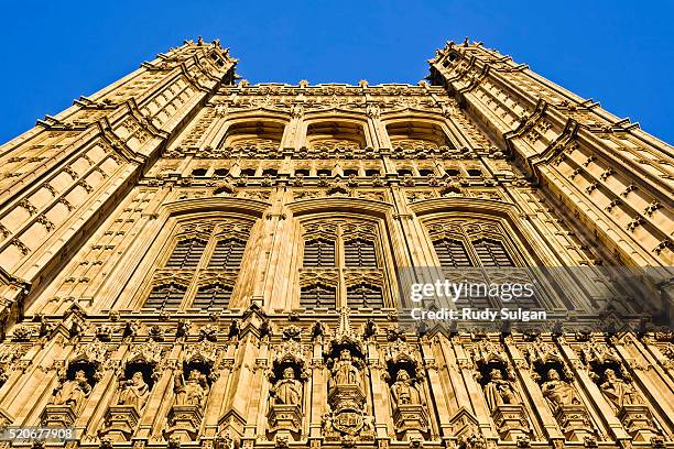 victoria tower at the houses of parliament - victoria tower stock pictures, royalty-free photos & images