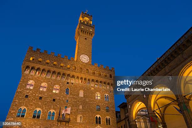 palazzo vecchio in florence, tuscany, italy - palazzo vecchio stock pictures, royalty-free photos & images