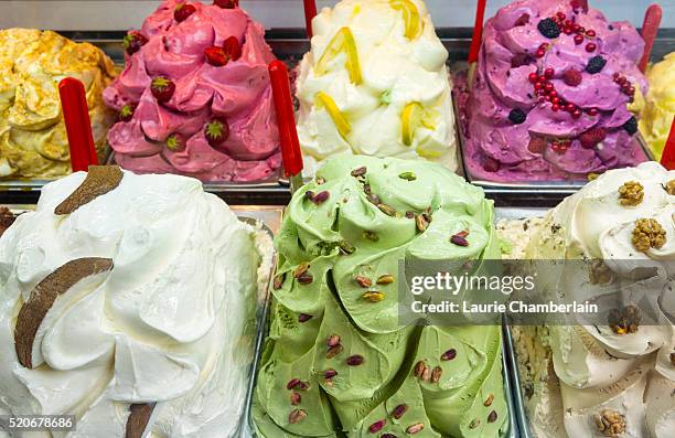italian gelato or ice cream, florence, tuscany, italy - gelato stock-fotos und bilder