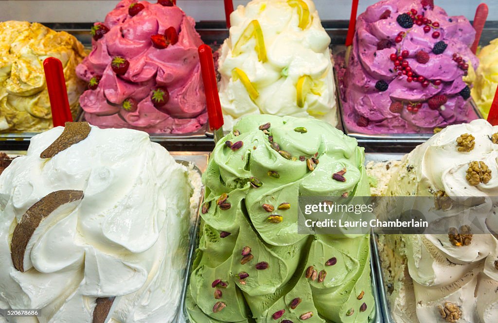 Italian Gelato or Ice cream, Florence, Tuscany, Italy