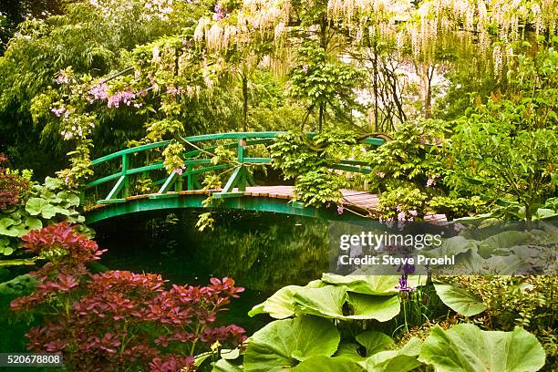 monet's bridge - giverny stock pictures, royalty-free photos & images