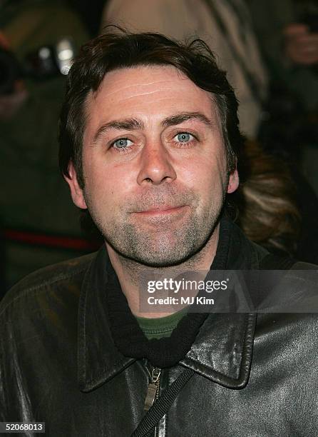 Comedian Sean Hughes arrives for the VIP Opening Night of "Whose Life Is It Anyway?" starring Kim Cattrall at The Comedy Theatre January 26, 2005 in...