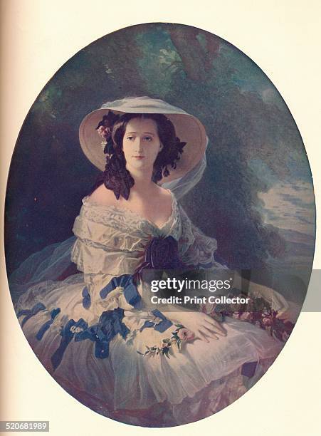 Eugenie de Montijo was the last Empress consort of France from 1853 to 1871, as the wife of Emperor Napoleon III . After a painting by Franz Xaver...