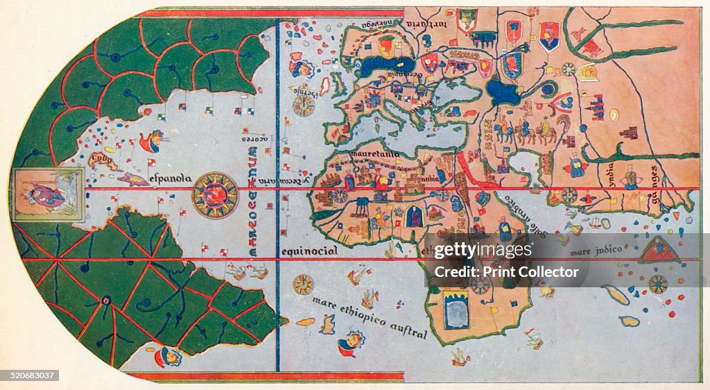 The First map to Show America, (1500) 1912.