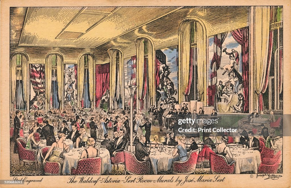 'The Waldorf Astoria, Sert Room, Murals by Jose Maria Sert' c1930s.