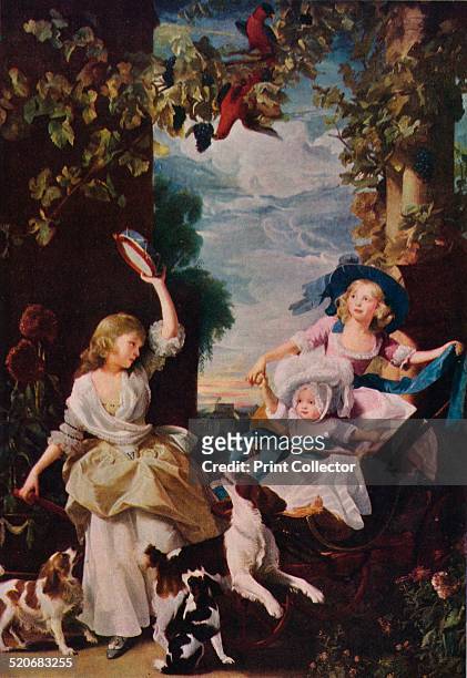 The Three Youngest Daughters of George III', 1785. This image features the three youngest daughters of George III : The Princess Mary, Duchess of...