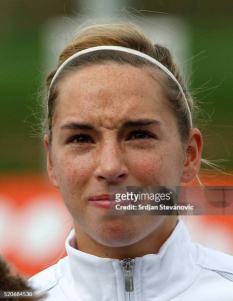 Jordan Nobbs of England looks on prior during the UEFA Women's European Championship Qualifier match between Bosnia and Herzegovina and England at FF...