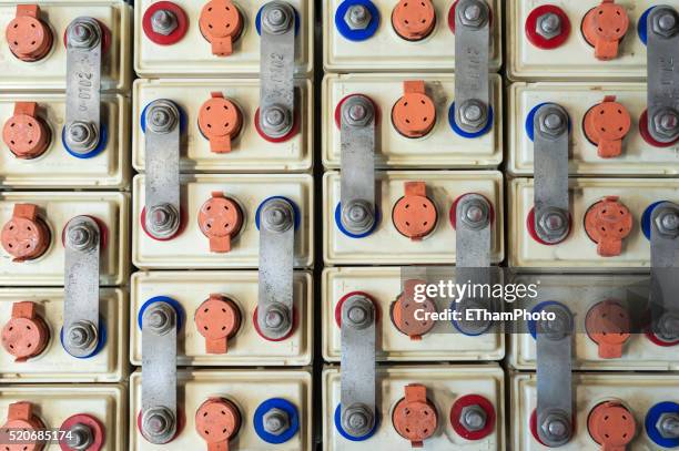 array of lead batteries - car battery stock pictures, royalty-free photos & images