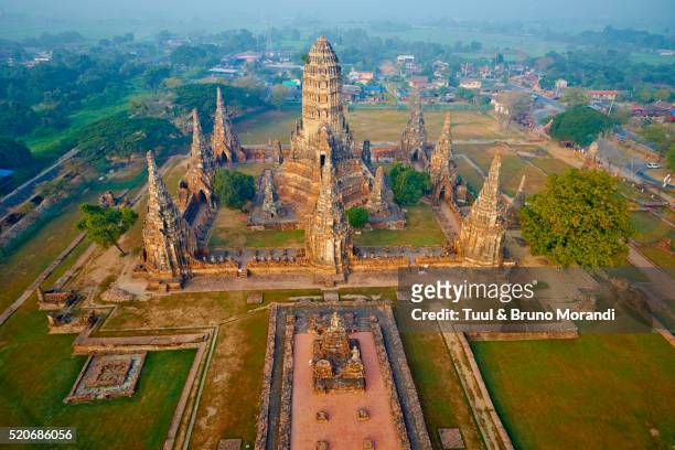 thailand, ayutthaya, ayutthaya historical park, wat chai wattanaram - ayuthaya stock pictures, royalty-free photos & images
