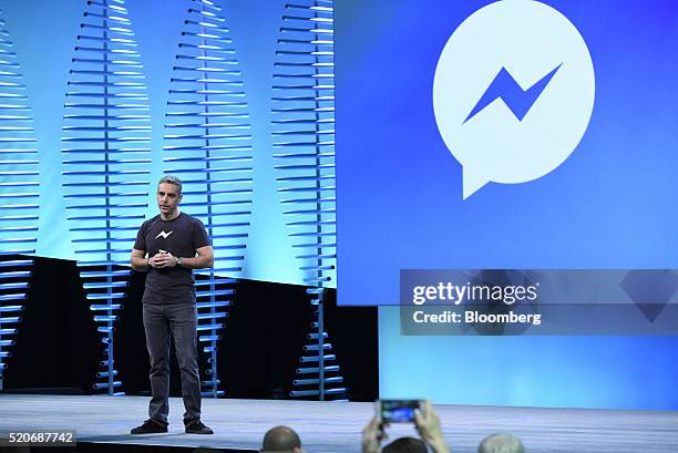 David Marcus, vice president of messaging products for Facebook Inc., speaks during the Facebook F8 Developers Conference in San Francisco,...