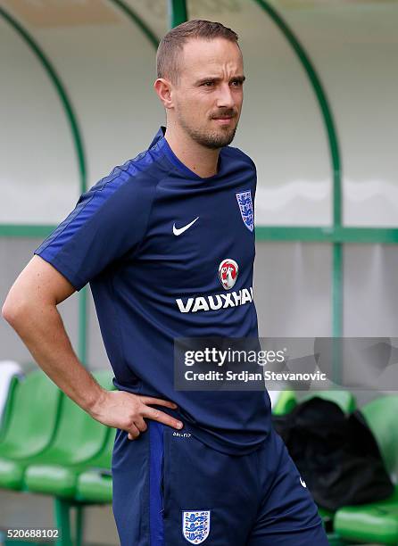 Head coach Mark Sampson of England looks on before the UEFA Women's European Championship Qualifier match between Bosnia and Herzegovina and England...