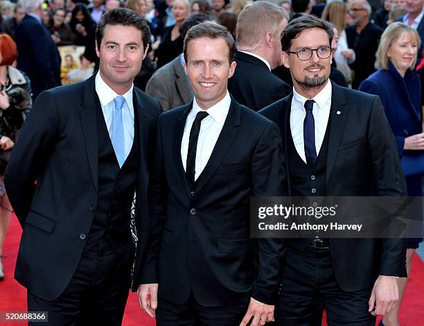 Oliver Baines, Humphrey Berney and Stephen Bowman of Blake attend the World film premiere of "Florence Foster Jenkins" at Odeon Leicester Square on...