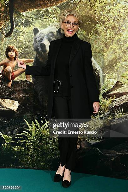 Enrica Bonaccorti attends the 'Il Libro Della Giungla' Premiere at Cinema Barberini on April 12, 2016 in Rome, Italy.