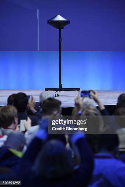 The Surround 360 camera is displayed during the Facebook F8 Developers Conference in San Francisco, California, U.S., on Tuesday, April 12, 2016....