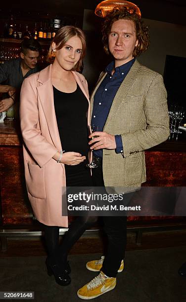 India Rose James and Hugh Harris attend Fashion Targets Breast Cancer's 20th Anniversary Party at 100 Wardour St on April 12, 2016 in London, England.