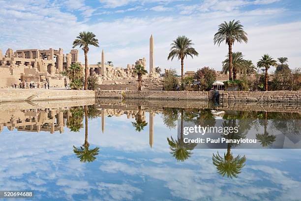 temple of amun-re at the temples of karnak, luxor, egypt - eygpt stockfoto's en -beelden