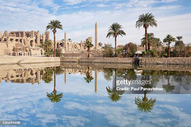 temple of amun-re at the temples of karnak, luxor, egypt - egyptian stock pictures, royalty-free photos & images