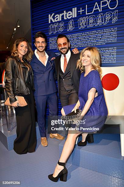 Eleonora Brunacci, Mariano Di Vaio, Alessandro Martorana and Elena Barolo attend Kartell+Lapo. It's A Wrap! Party on April 12, 2016 in Milan, Italy.
