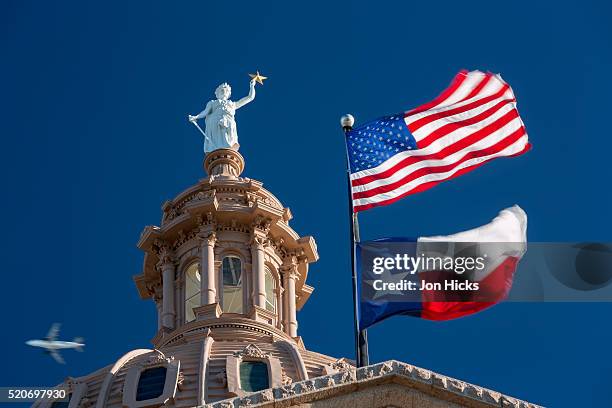 the texas state capitol building in austin, texas. - texas state flag stock pictures, royalty-free photos & images