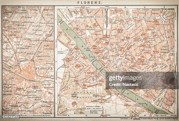 bildbanksillustrationer, clip art samt tecknat material och ikoner med map of florence - map of florence italy