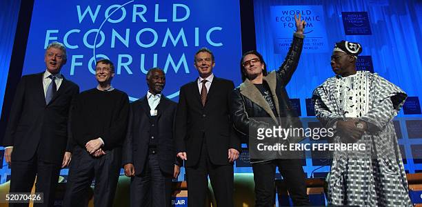 Former US President Bill Clinton, US Microsoft chairman Bill Gates, South African President Thabo Mbeki, British Prime Minister Tony Blair, Irish...