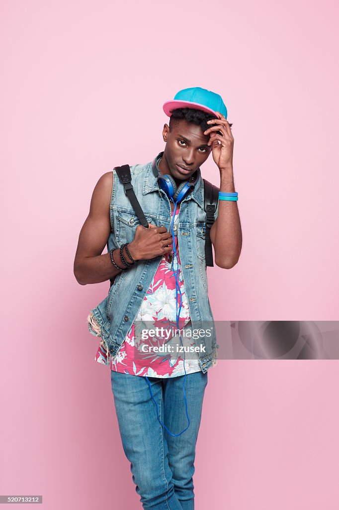 Confiante moda Retrato de homem afro-americano