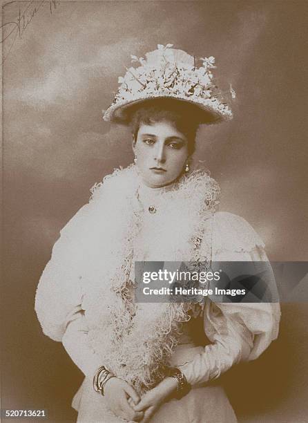 Portrait of Empress Alexandra Fyodorovna, the wife of Tsar Nicholas II of Russia . Found in the collection of Institute for the History of Material...