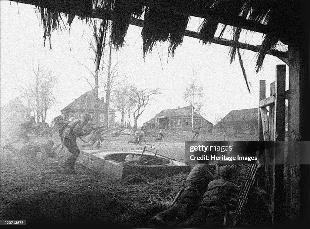 The Soviet army counter-attacks. Late October, 1941. Tarutino, Kaluga region. Artist: Anonymous