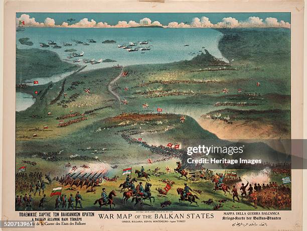War map of the Balkan States. Private Collection.