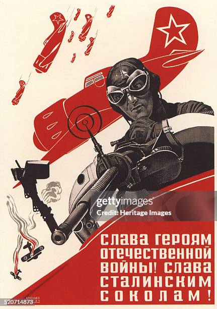 Glory to the heroes of the Patriotic War! Glory to the Stalin's falcons!. Found in the collection of Russian State Library, Moscow.