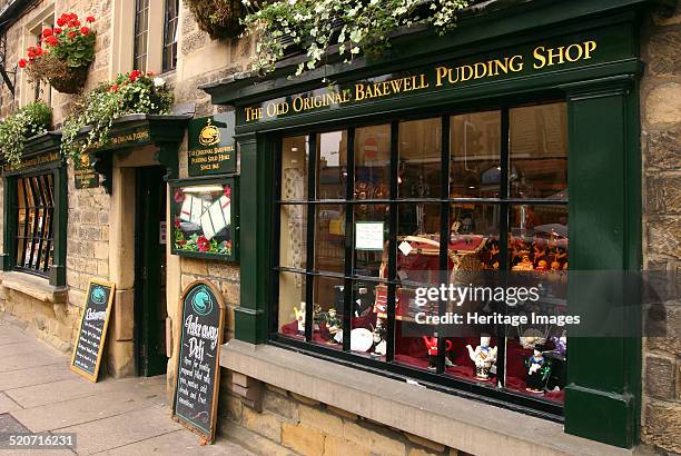 The Old Original Bakewell Pudding Shop, Bakewell, Derbyshire, 2005. Bakewell puddings have been sold from this shop since 1865.