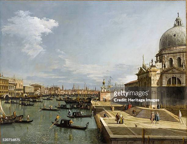 The Entrance to the Grand Canal and the Church Santa Maria della Salute, Venice. Found in the collection of Louvre, Paris.