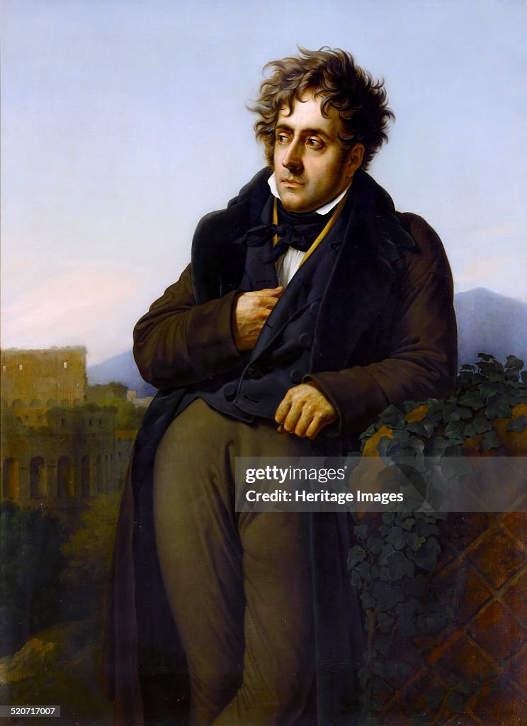 Portrait of François-René, vicomte de Chateaubriand (1768-1848). Artist: Girodet de Roucy Trioson, Anne Louis (1767-1824)